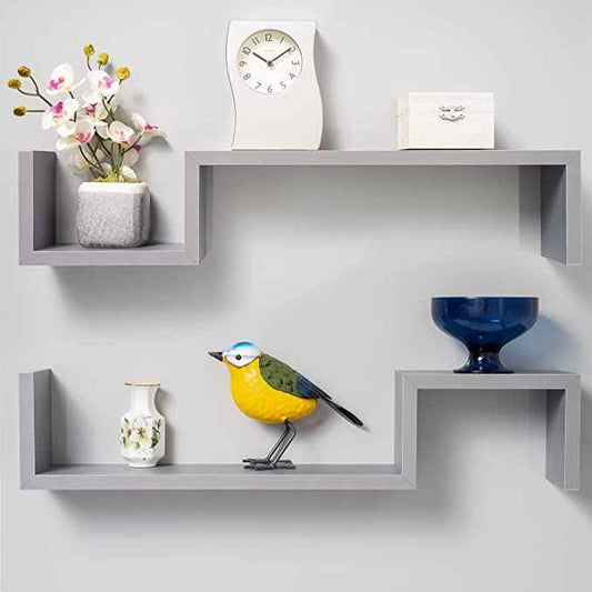 Gatton Dripped Living Lounge Drawing Room Floating Organizer Shelves Decor (Set of 2)