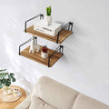 Carbonized Lounge Living Room Floating Organizer Shelf (Set of 2)