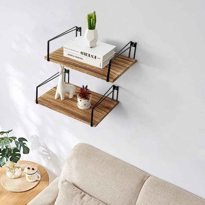 Carbonized Lounge Living Room Floating Organizer Shelf (Set of 2)