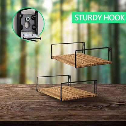 Carbonized Lounge Living Room Floating Organizer Shelf (Set of 2)