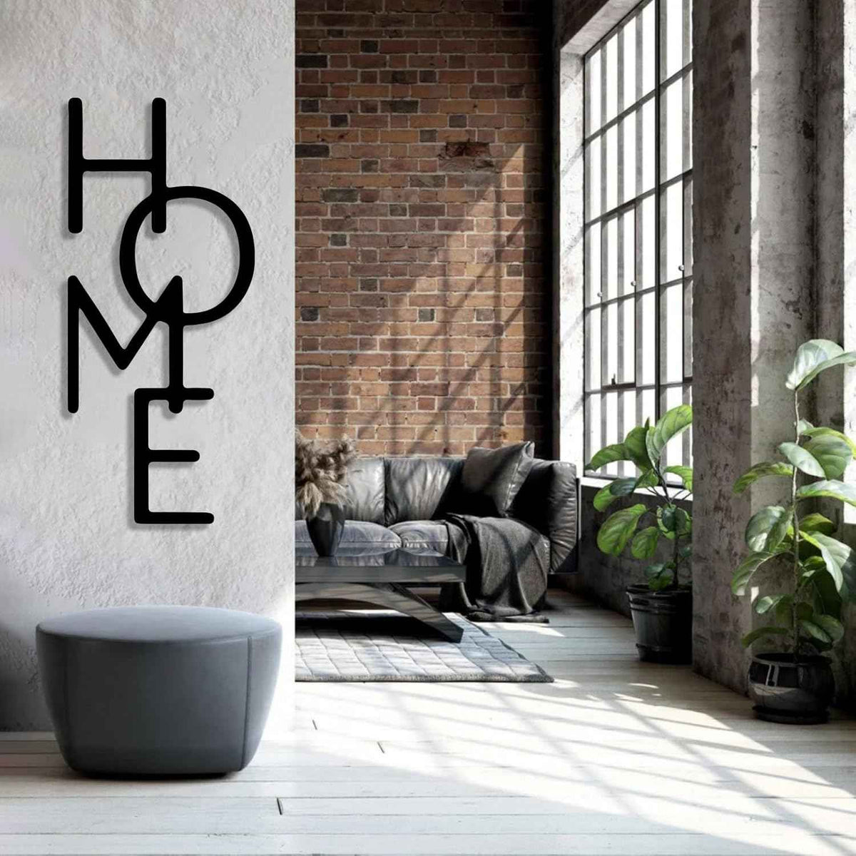 Vertical “HOME” Text Metal Wall Art – Modern Wall Decor for Living Room, Entryway & More
