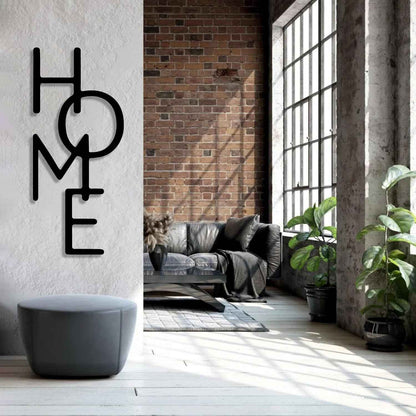Vertical “HOME” Text Metal Wall Art – Modern Wall Decor for Living Room, Entryway & More