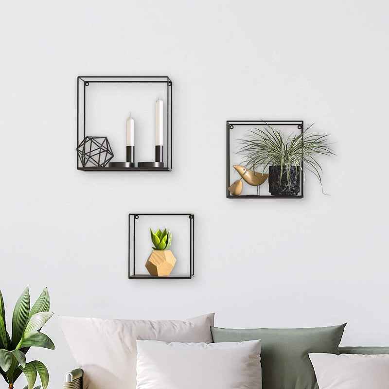 Rectangle Living Lounge Drawing Room Floating Organizer Shelf (Set of 3) - Special