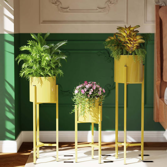Modern Gold Metal Plant Stand Set of 3