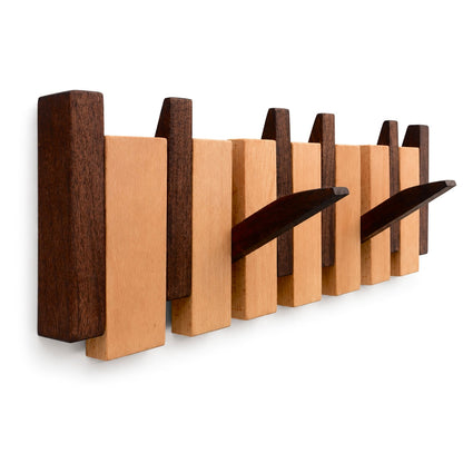 Light Wood Piano Key Coat Rack with Fitting Kit