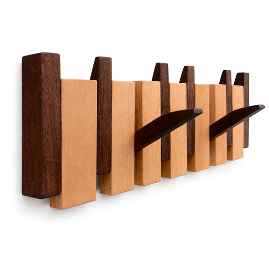 Light Wood Piano Key Coat Rack with Fitting Kit