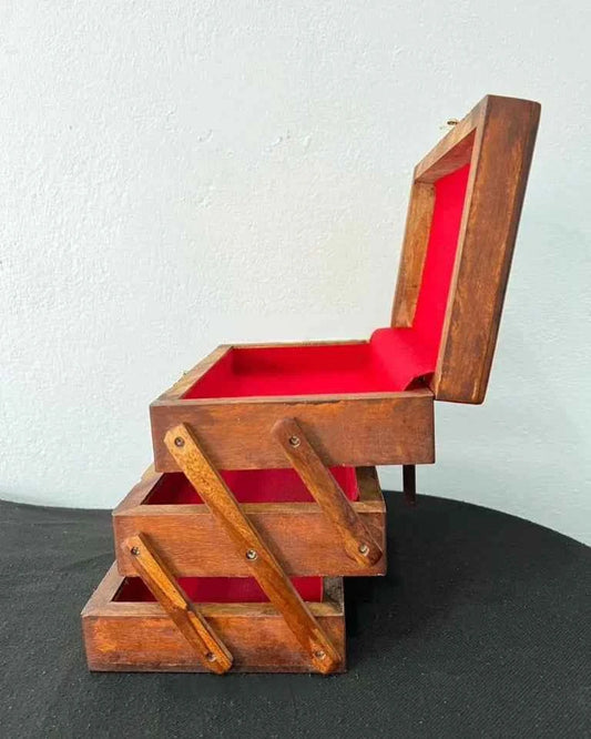 Wooden Foldable Jewelry Box 8x5 Inch