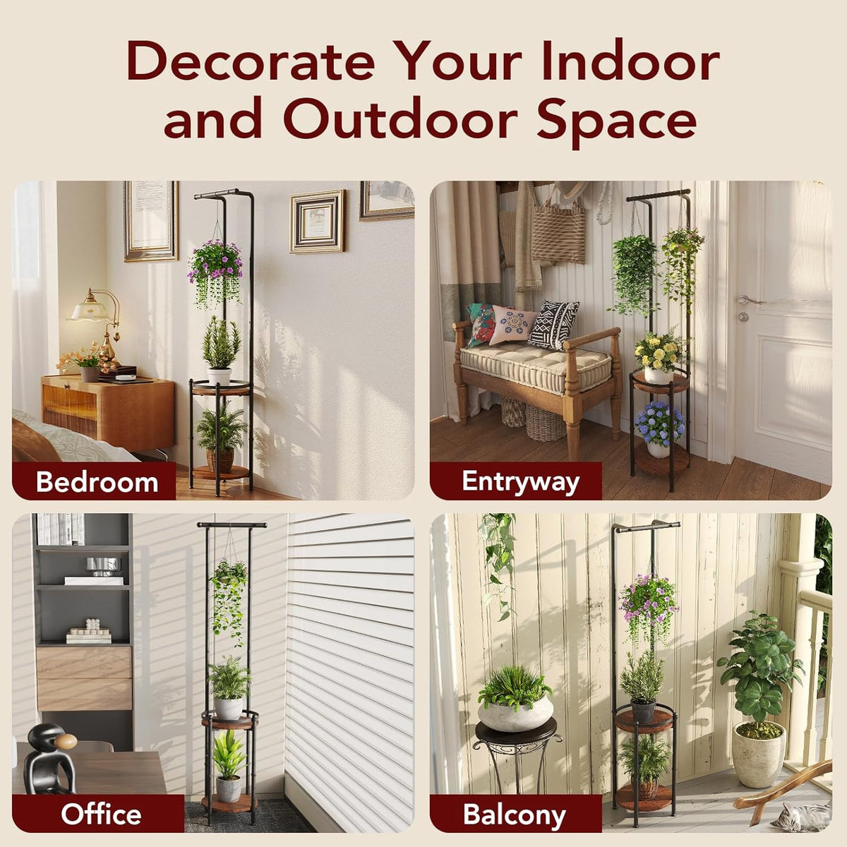 Plant Stands Plant Stand for Balcony Rust Proof Metal Plant Stand for Living Room
