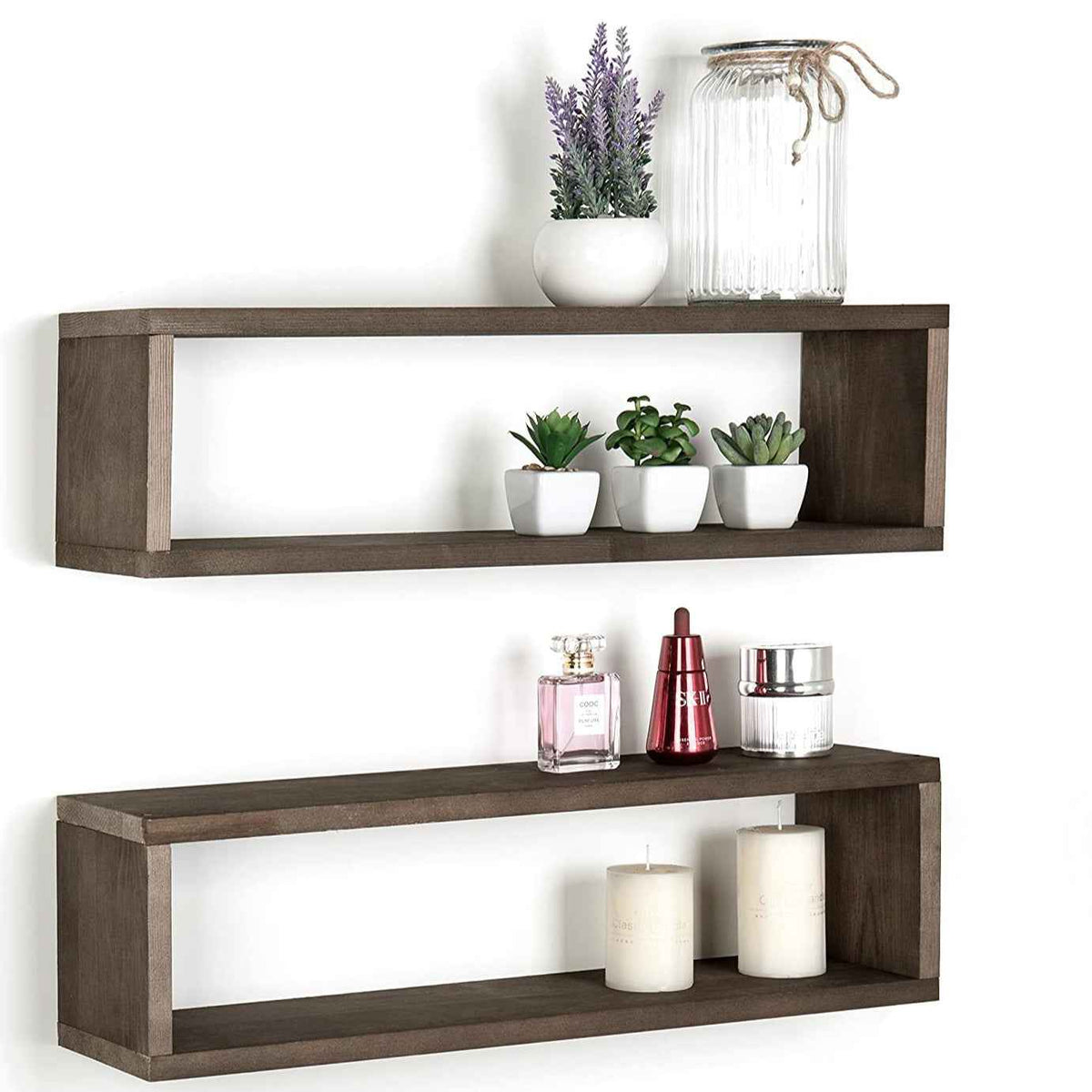 Display Boxes Living Lounge Drawing Room Floating Shelf (Set of 2)