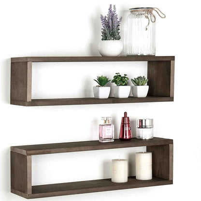 Display Boxes Living Lounge Drawing Room Floating Shelf (Set of 2)
