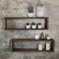 Display Boxes Living Lounge Drawing Room Floating Shelf (Set of 2)