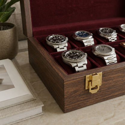 10 Watches - Plain - Wood Top - Elegance Antique Store
