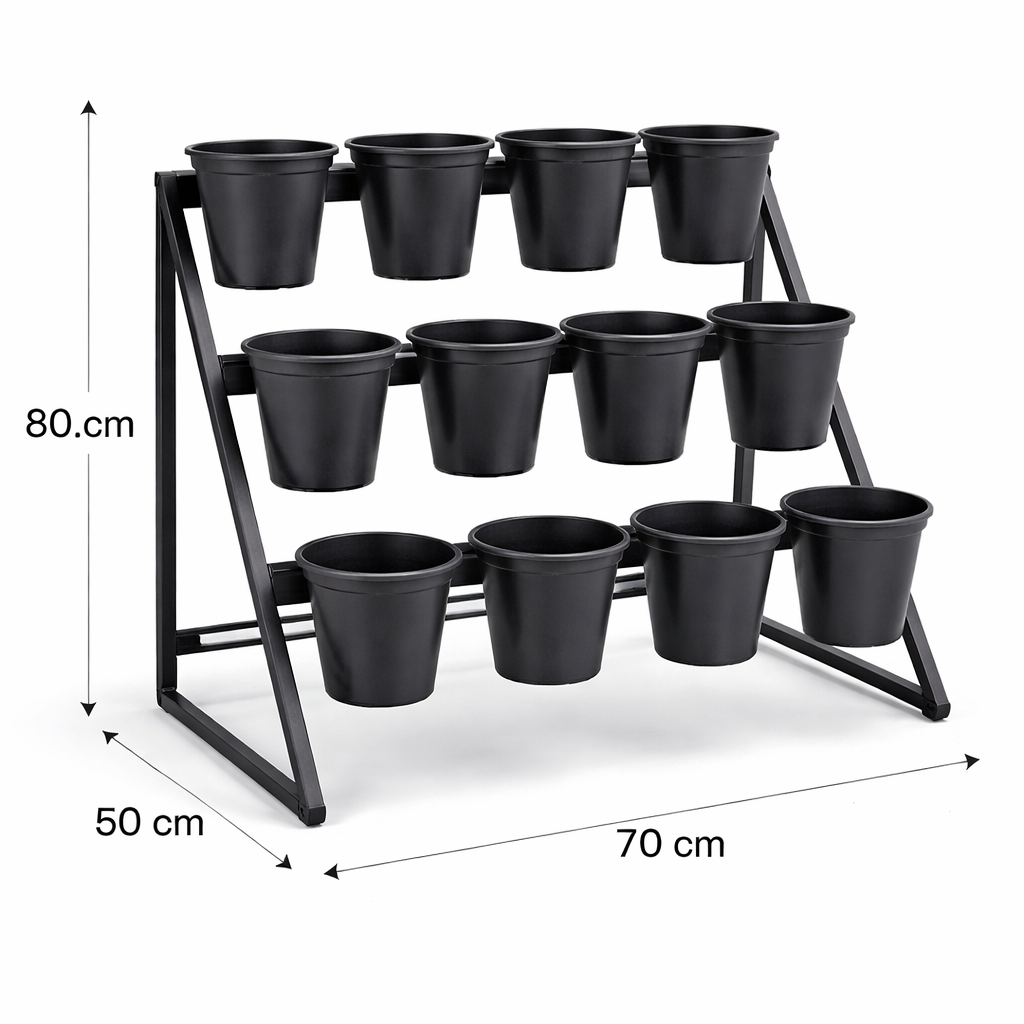 Modern Metal Flower Stands with 12 Pots