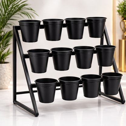 Modern Metal Flower Stands with 12 Pots
