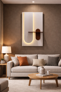 Modern LED Wall Art with Shelf & Vase Holder
