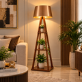 Wooden Classic Floor Lamp for Living Room Home Decoration Brown