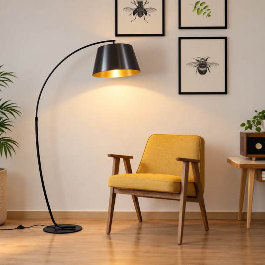 Modern Arc Floor Lamp – Tall Hanging Lamp for Living Room & Bedroom