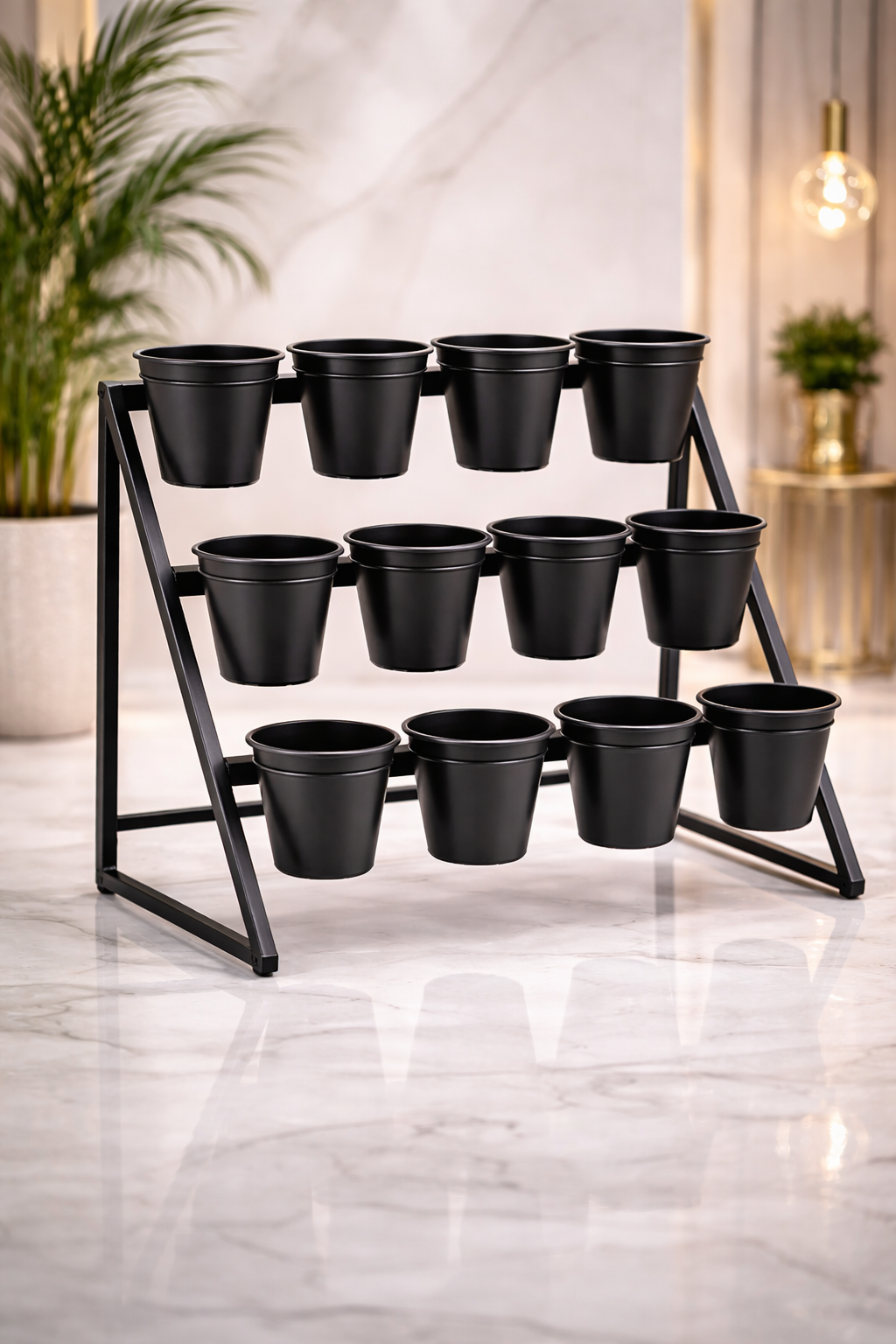 Modern Metal Flower Stands with 12 Pots