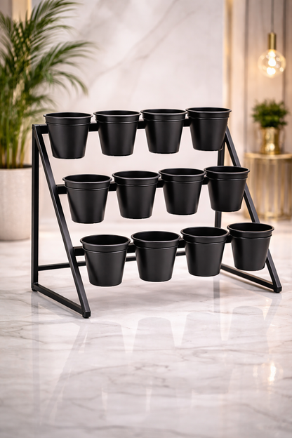 Modern Metal Flower Stands with 12 Pots