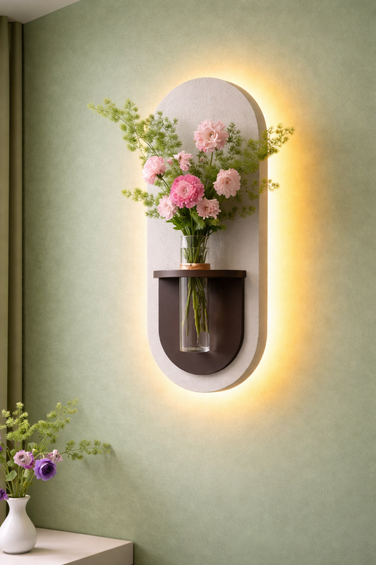 Luxury Wall Vase Decor with Floral Arrangement