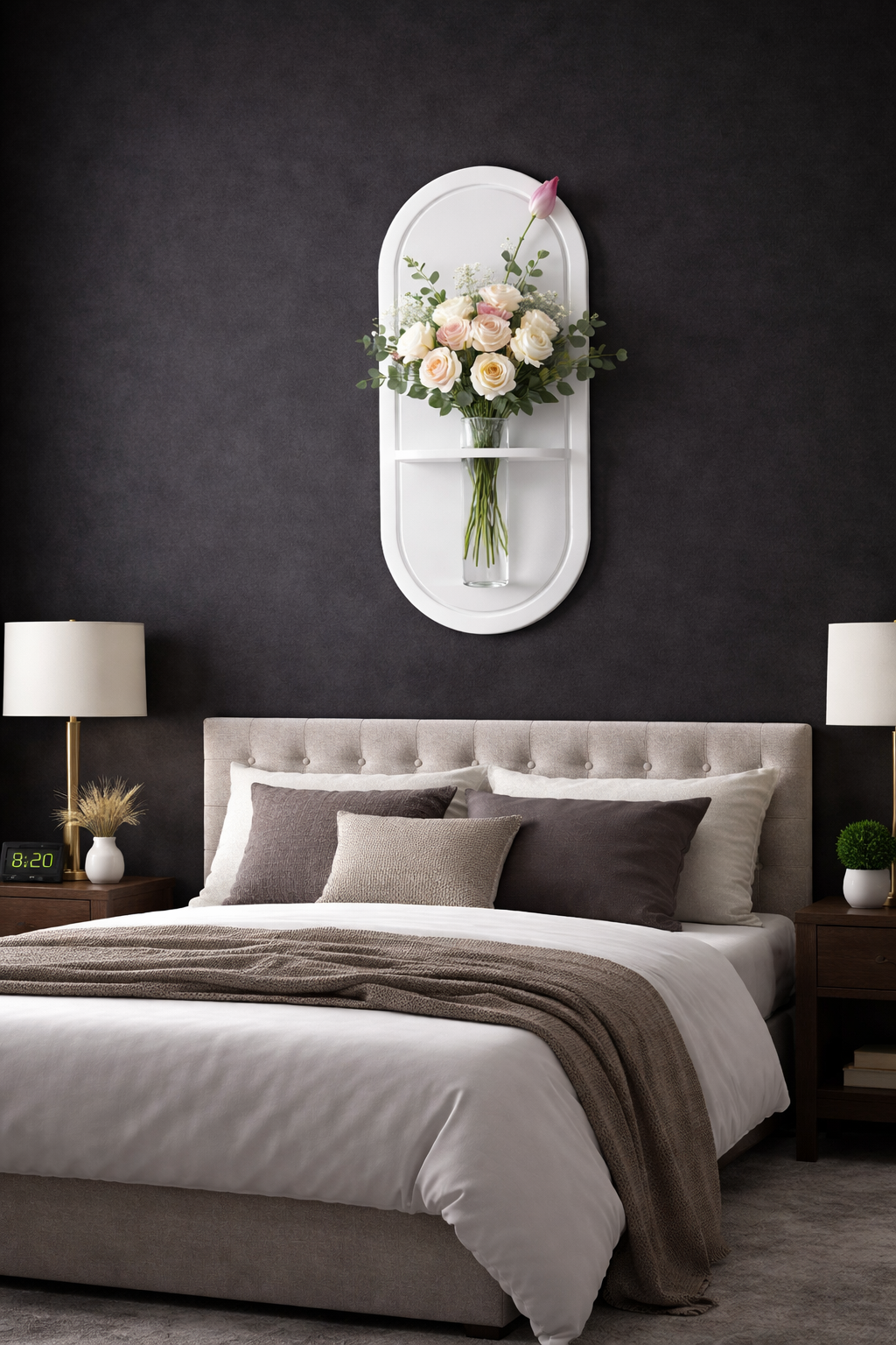 Luxury Wall Vase Decor with Floral Arrangement