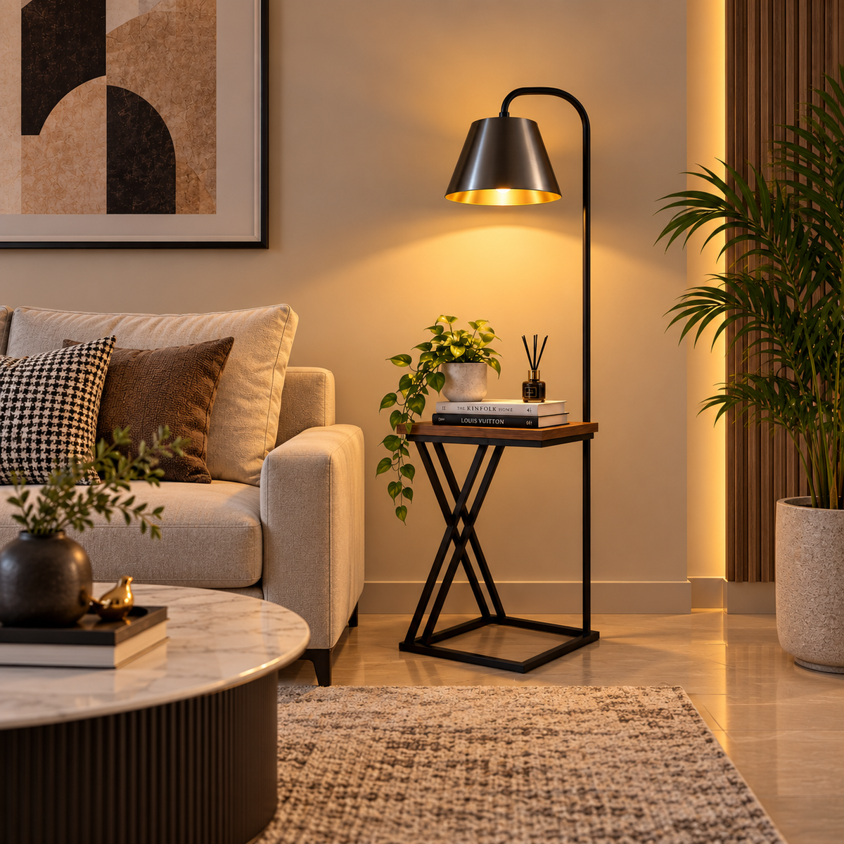 Classic Floor Lamp for Living Room Home Decoration Brown