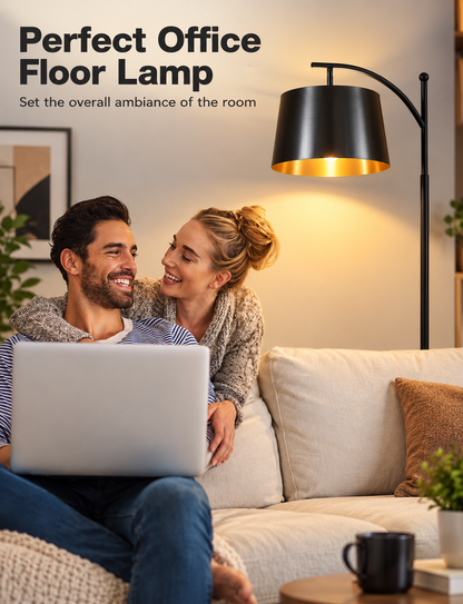 Modern Arc Floor Lamp Bulb with Foot Switch for Living Room, Bedroom & Office