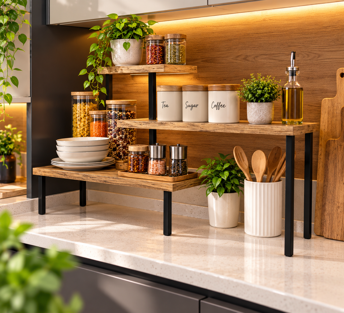 Ziggy Zone Corner Kitchen Spice Salt Organizer Storage Shelf Rack