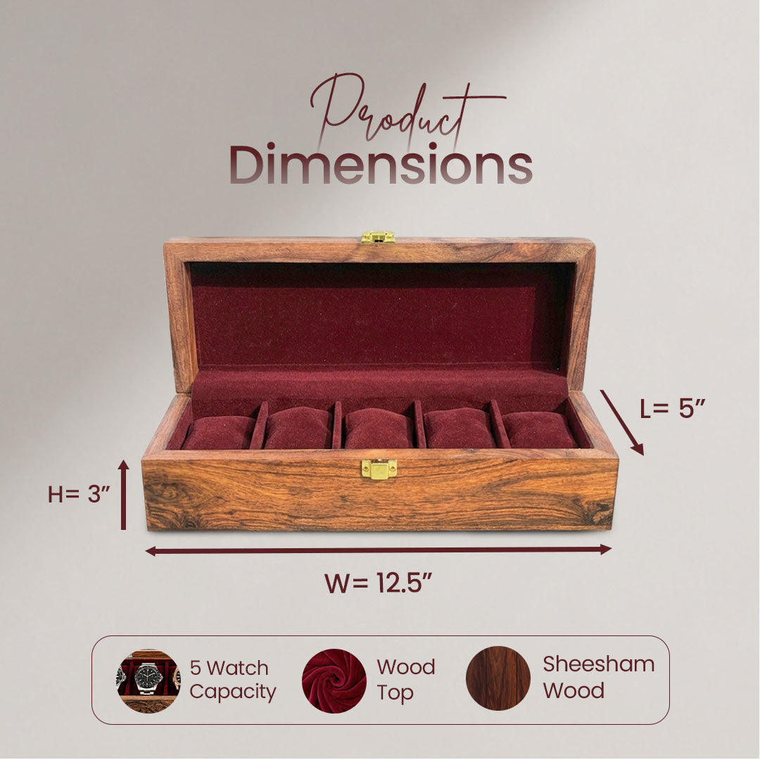 5 Watches - Plain - Wood Top - Elegance Antique Store