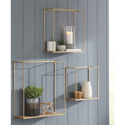 Rectangle Living Lounge Drawing Room Floating Organizer Shelf (Set of 3) - Special