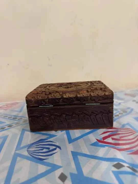 Luxury Carved Wooden Jewelry and Makeup Box