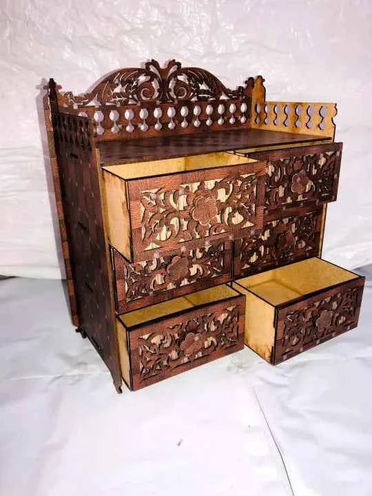 Wooden Jewellery Box with 6 Drawers