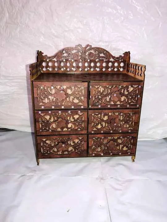 Wooden Jewellery Box with 6 Drawers