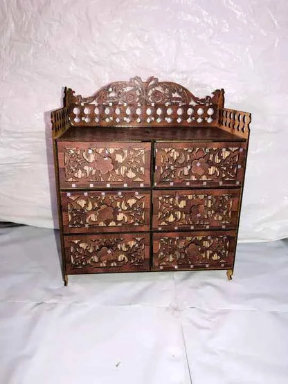 Wooden Jewellery Box with 6 Drawers