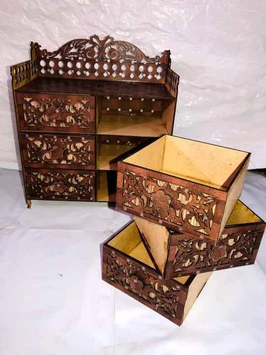 Wooden Jewellery Box with 6 Drawers