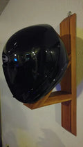 Wooden Helmet Stand Rack with Key Hooks