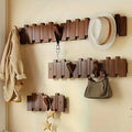Piano Style Wall Hook Rack – Walnut