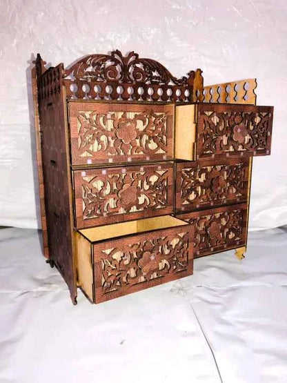 Wooden Jewellery Box with 6 Drawers