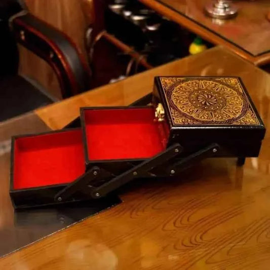 3-Portion Handcrafted Wooden Jewelry Box