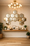 Gold Framed Hexagon Wall Mirror Set