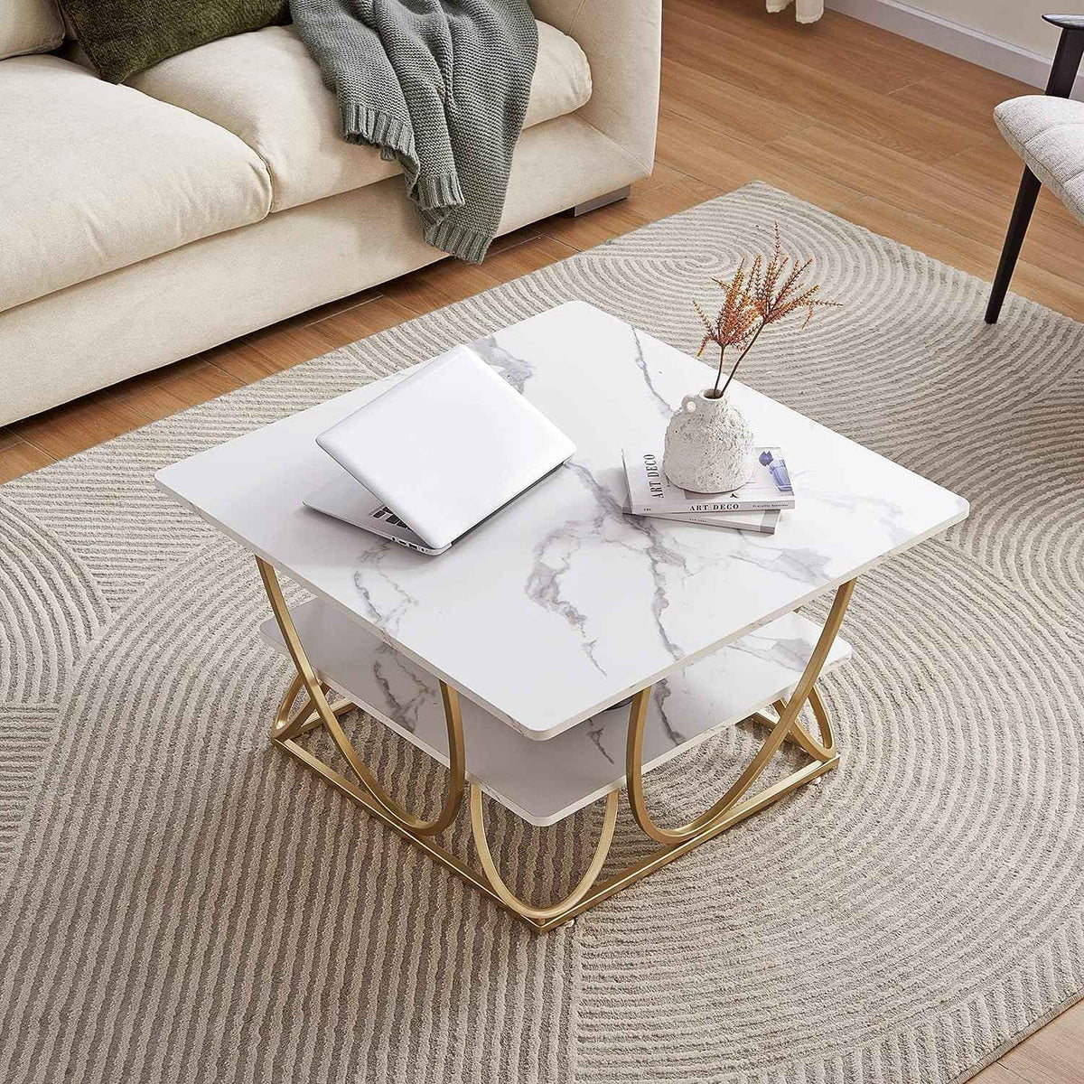 Andi Gold Metal Coffee Modern Living Lounge Center Table