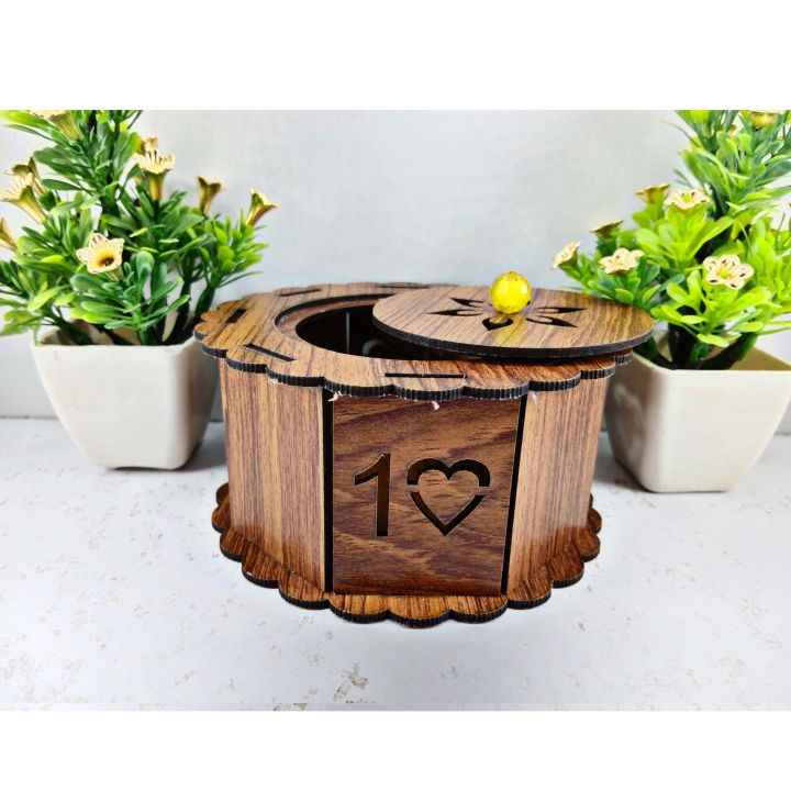 Wooden Round Jewelry Box