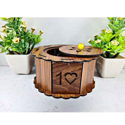 Wooden Round Jewelry Box