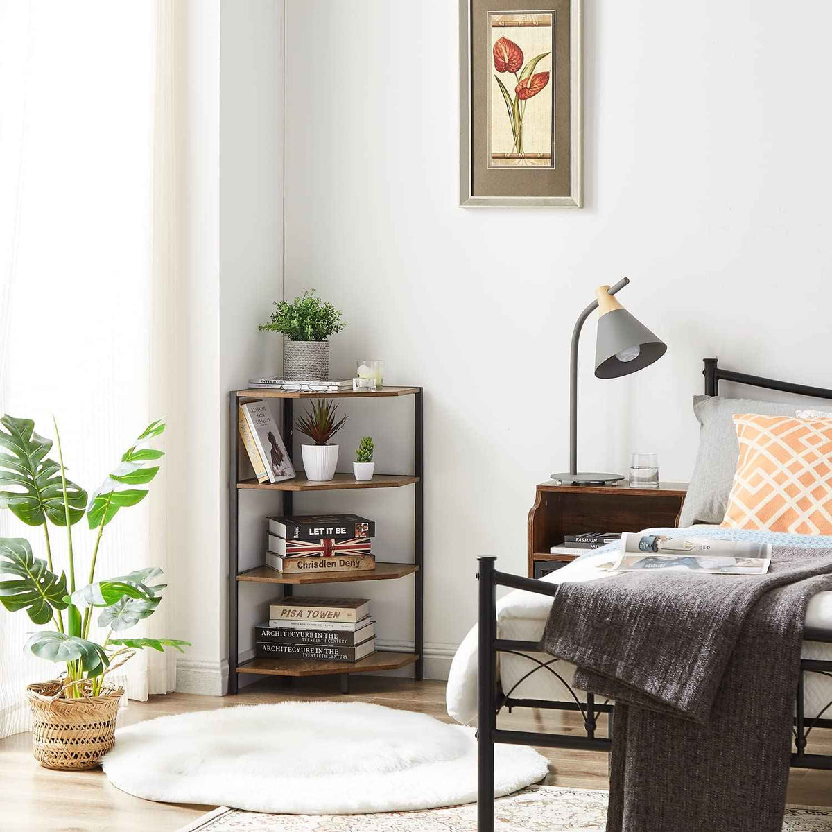Banishe Corner Organizer Bookcase Storage Rack