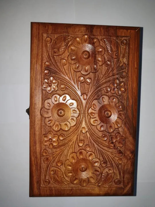 Vintage Style Wooden Jewelry Box with Lock