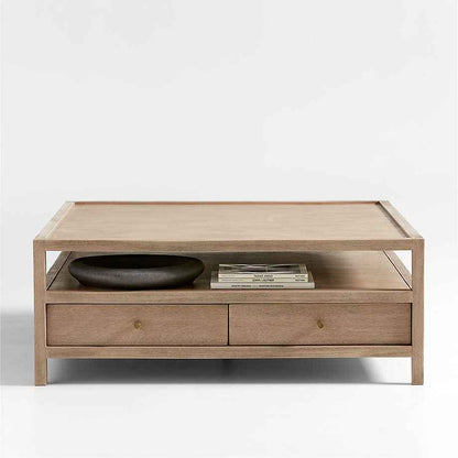 Caen Living Lounge Square Storage Coffee Table (Solid Wood)