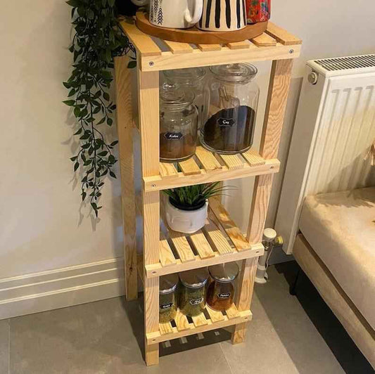 Vatzy Natural Plant Wood Bathroom Shelf Organizer