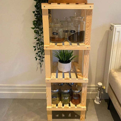 Vatzy Natural Plant Wood Bathroom Shelf Organizer