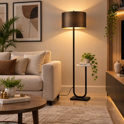 Luxury Floor Lamp with Side Table