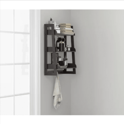 Cersei Bathroom Solid Wood Floating Shelf Organizer Rack